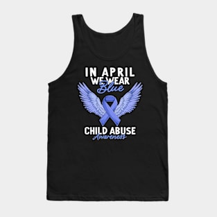 Child Abuse Prevention Awareness Month Blue Ribbon gift idea Tank Top